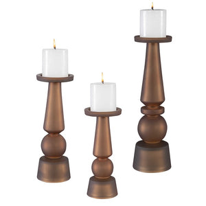Cassiopeia Candleholders, Butter Rum, S/3