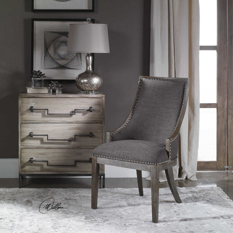 Aidrian Charcoal Gray Accent Chair - taylor ray decor
