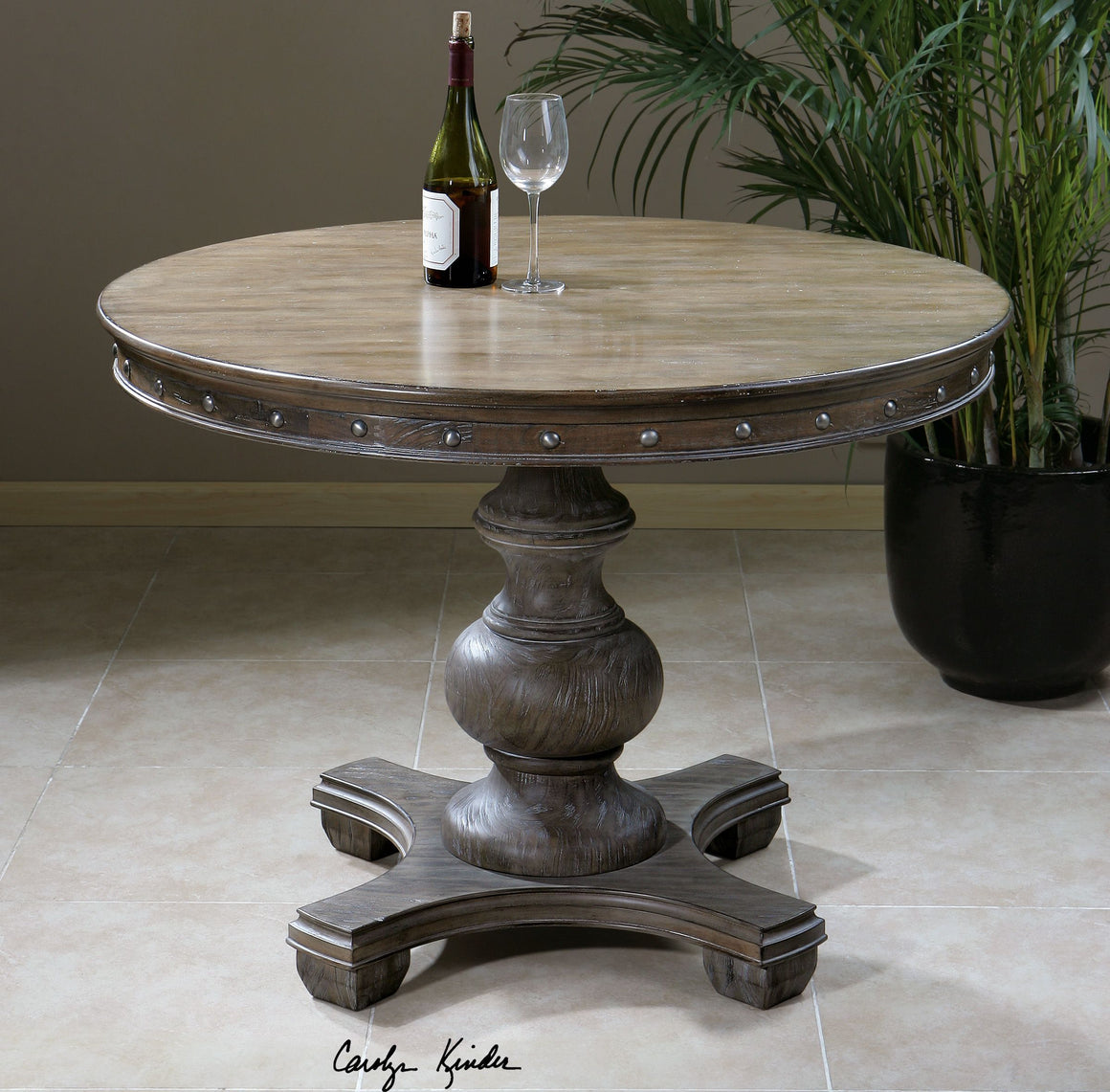 Sylvana Wood Round Dining Table - taylor ray decor