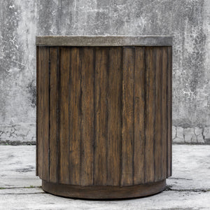 Maxfield Wooden Drum Accent Table - taylor ray decor