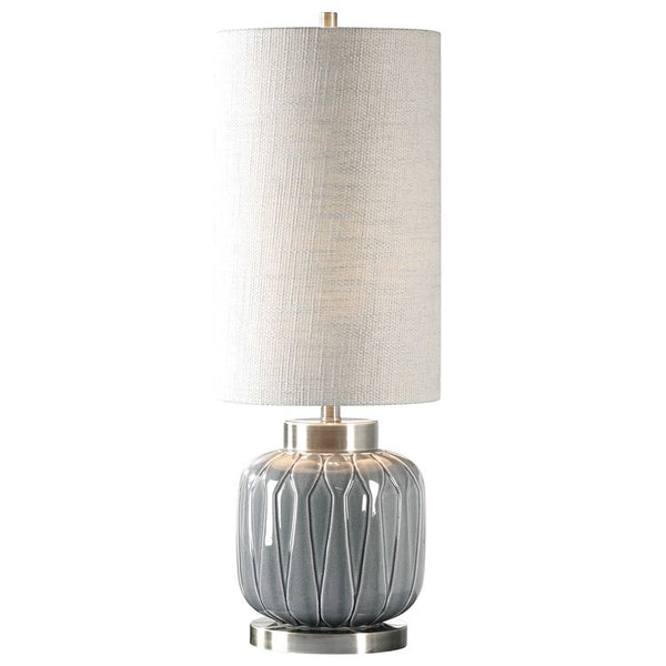 Zahlia Aged Gray Ceramic Lamp– taylor ray decor