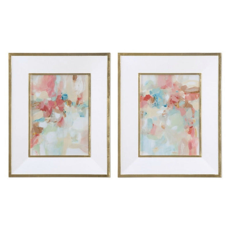 A Touch Of Blush And Rosewood Fences Art, S/2 - taylor ray decor