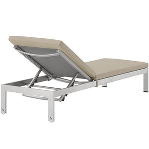 Shore Outdoor Patio Aluminum Chaise with Cushions - taylor ray decor