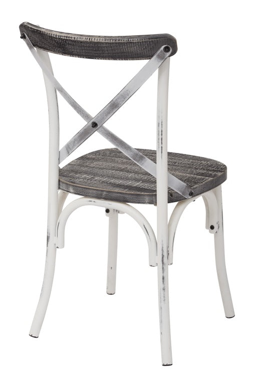 Somerset X Back Antique White Metal Chair taylor ray decor