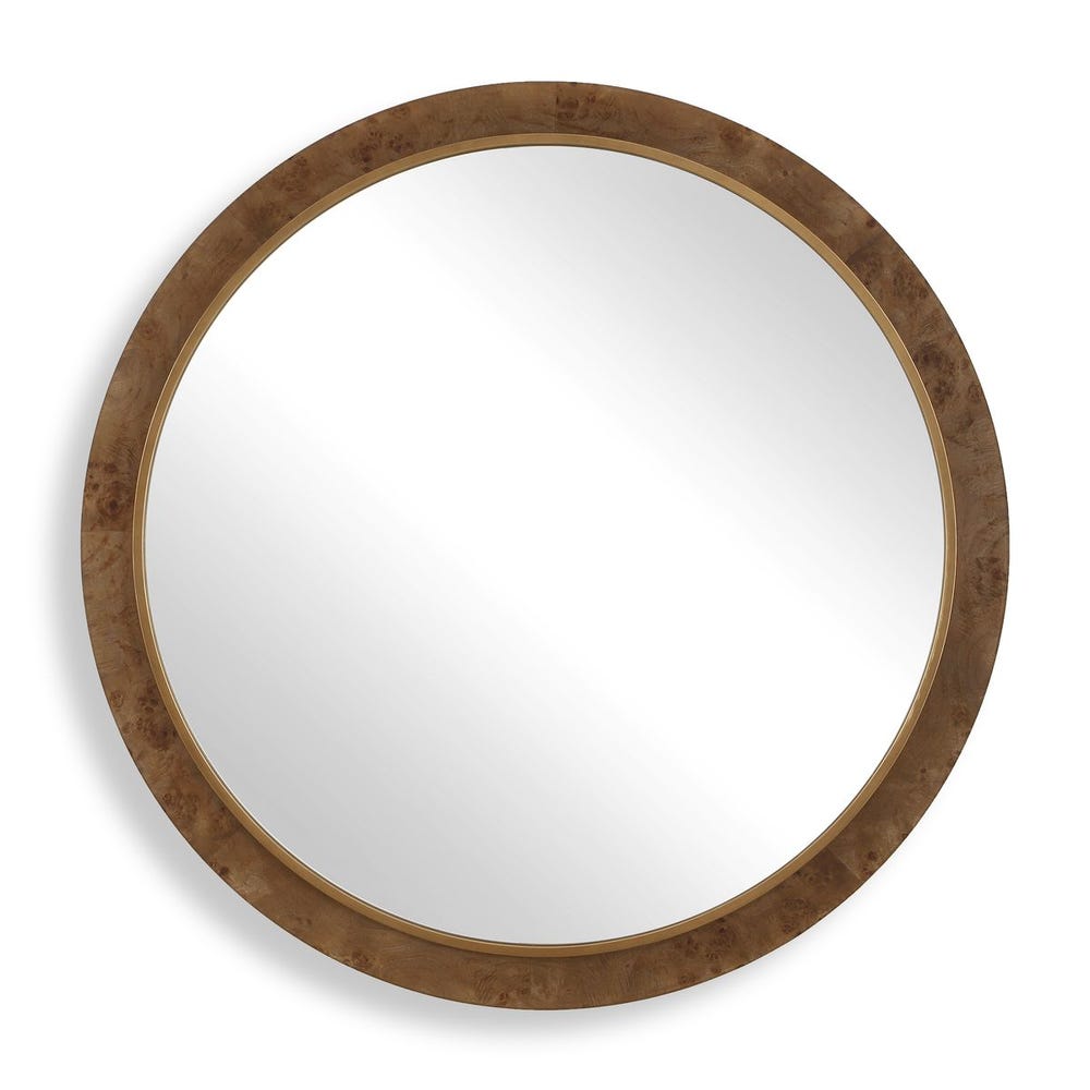 Cleveland Round Burl Wood Mirror
