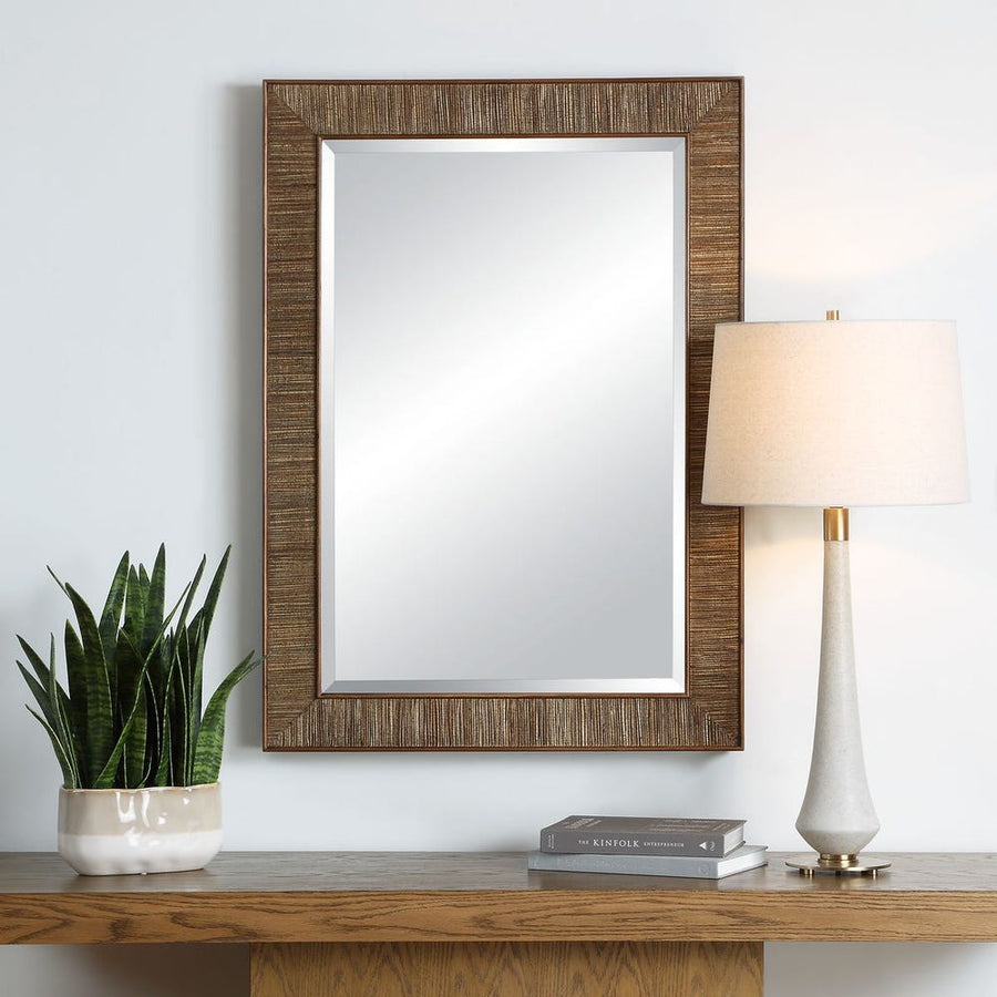 Aldous Rectangular Walnut Mirror