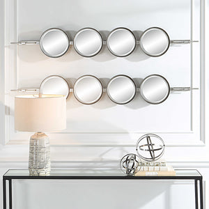 Button Decorative Mirror, Silver