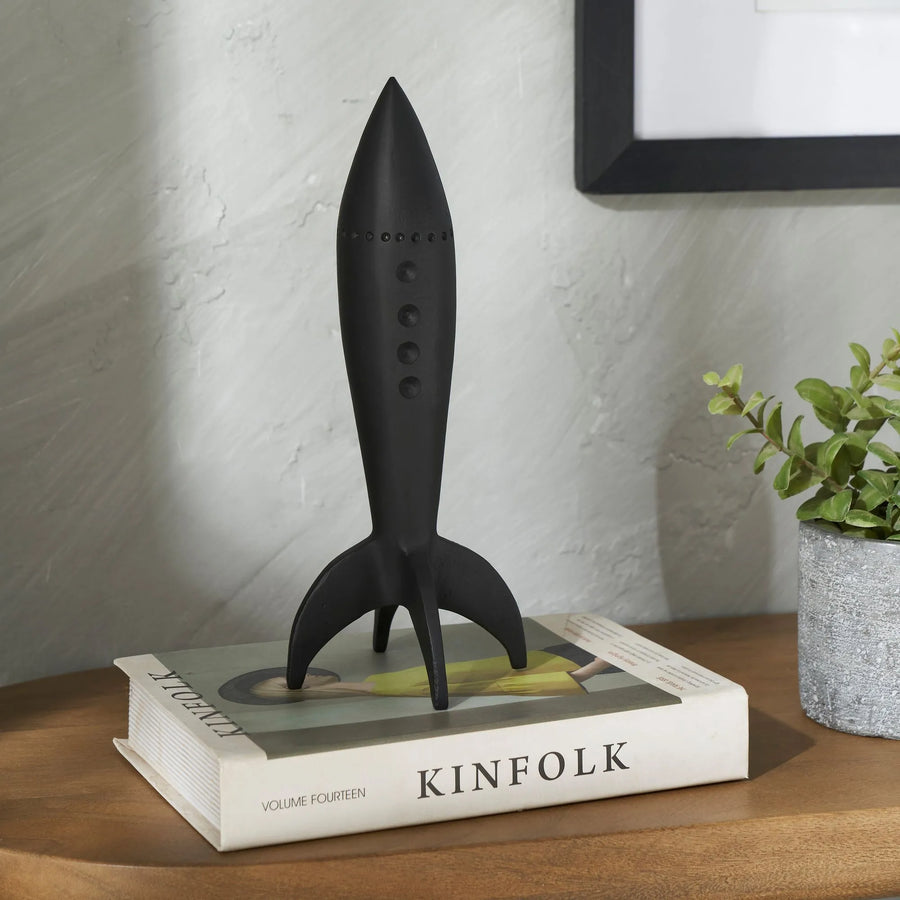 Rhodes Cast Aluminum Rocket Statue