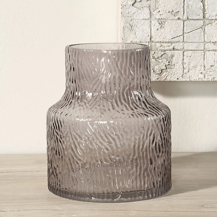 Hyacinth Textured Glass Vase