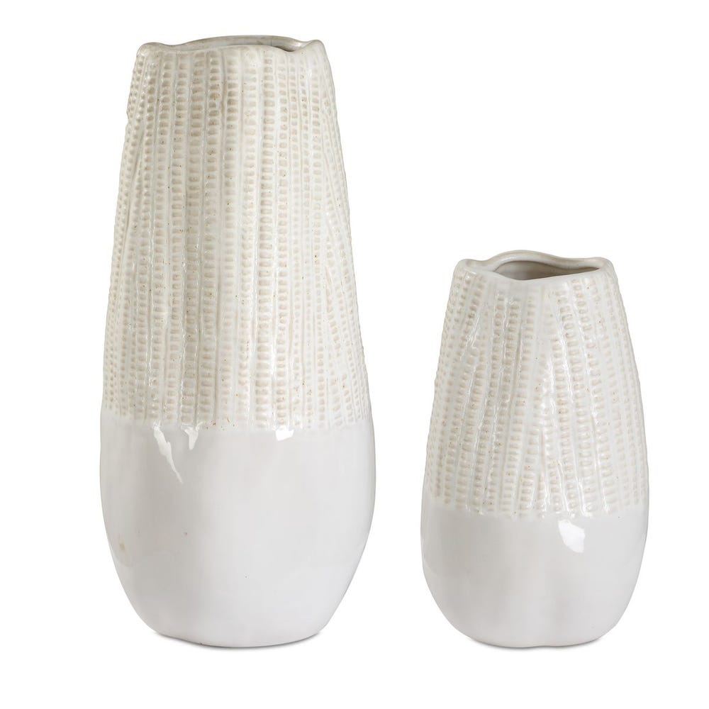 Echo Ridge White Vases, Set of 2
