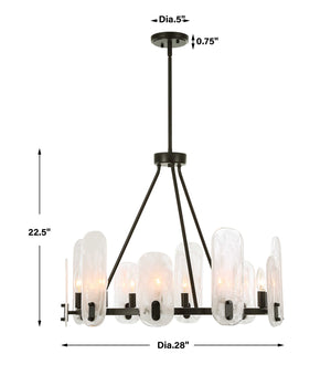 Ellipse 10 Light Dark Bronze Chandelier