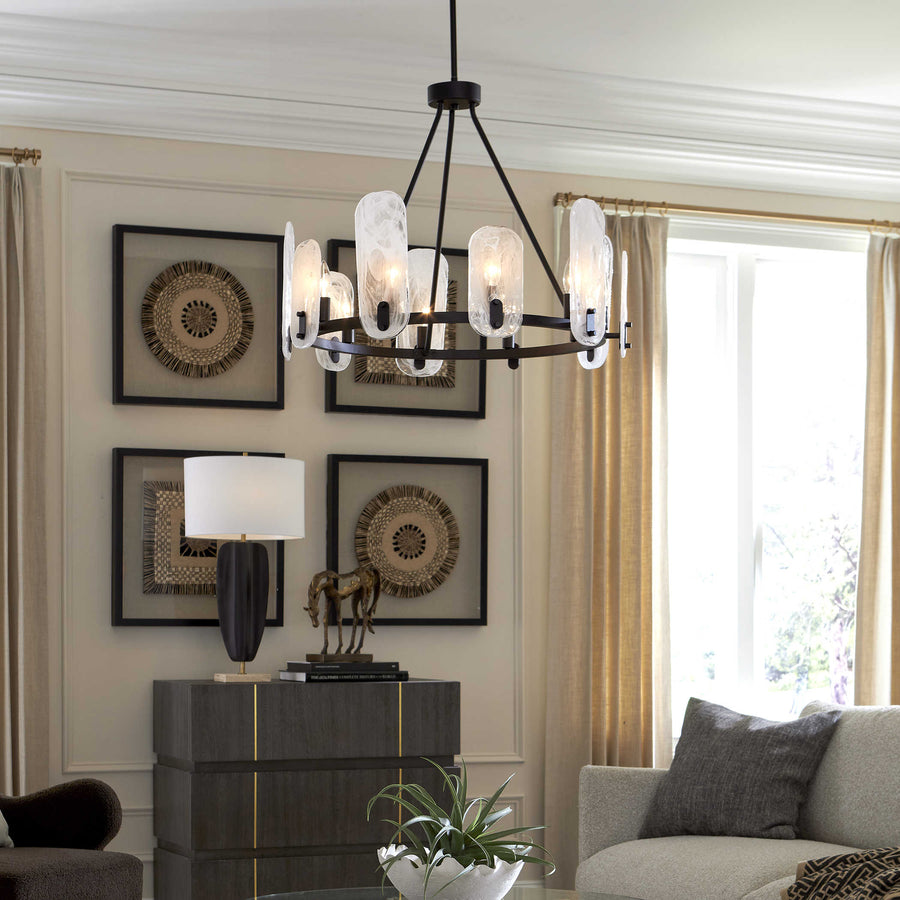 Ellipse 10 Light Dark Bronze Chandelier