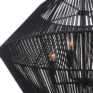 Suva 4 Light Black Rope Pendant @taylorraydesign