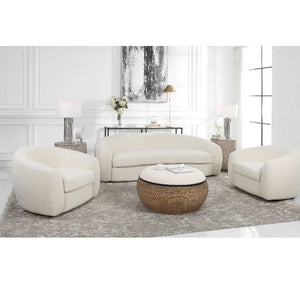 Capra Art Deco Sheepskin Sofa, White - taylor ray decor