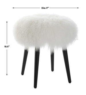 Wooly Sheepskin Accent Stool & Ottoman