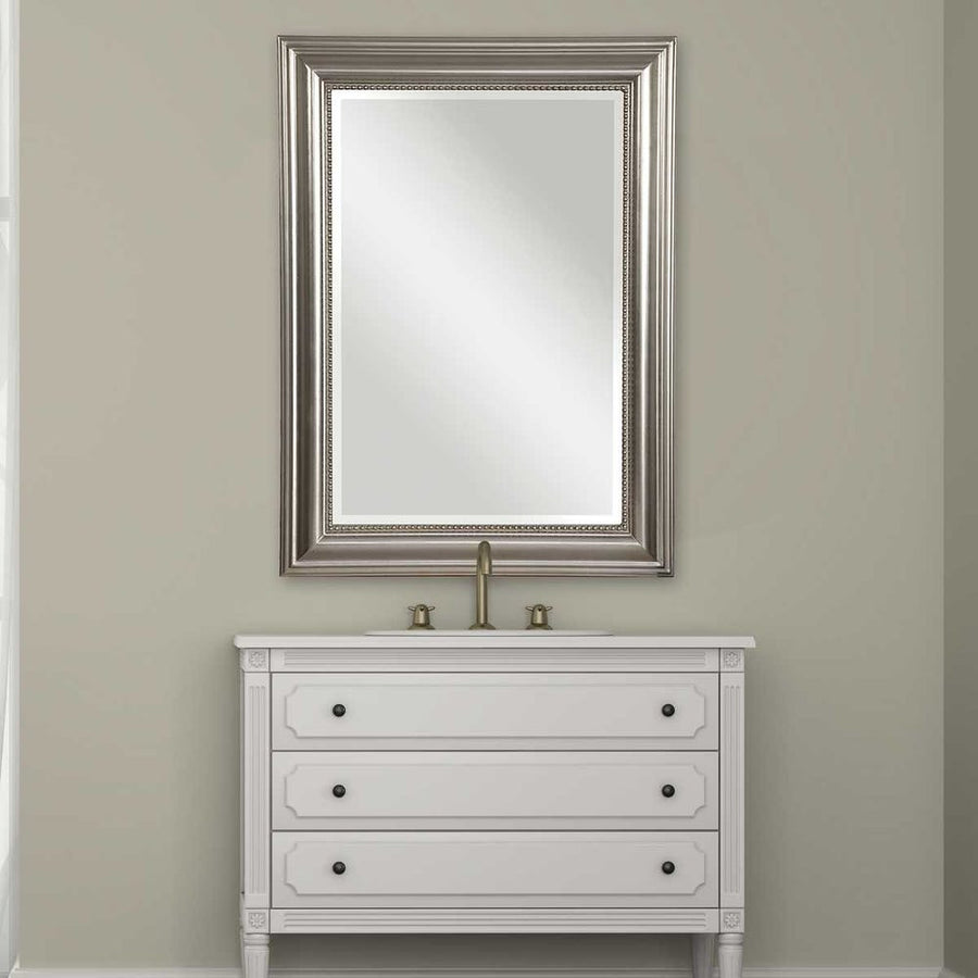 Stuart Silver Beaded Mirror - taylor ray decor