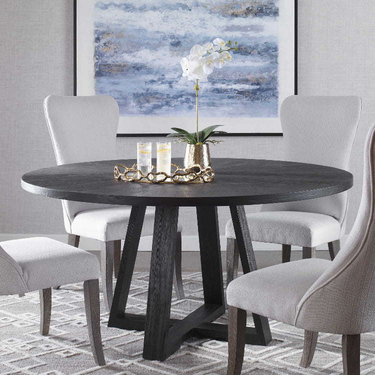Gidran Round Black Dining Table @taylorraydesign