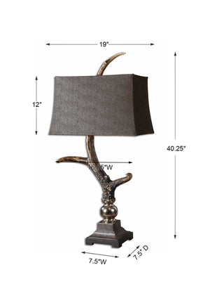 Stag Horn Dark Shade Table Lamp