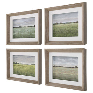 Quiet Meadows Framed Prints, Set of 4