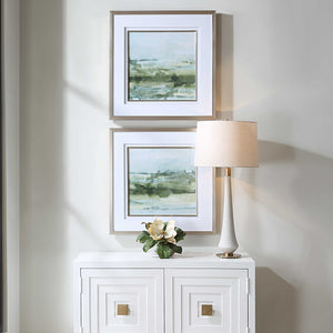 Soft Sage Landscape Framed Prints, S/2