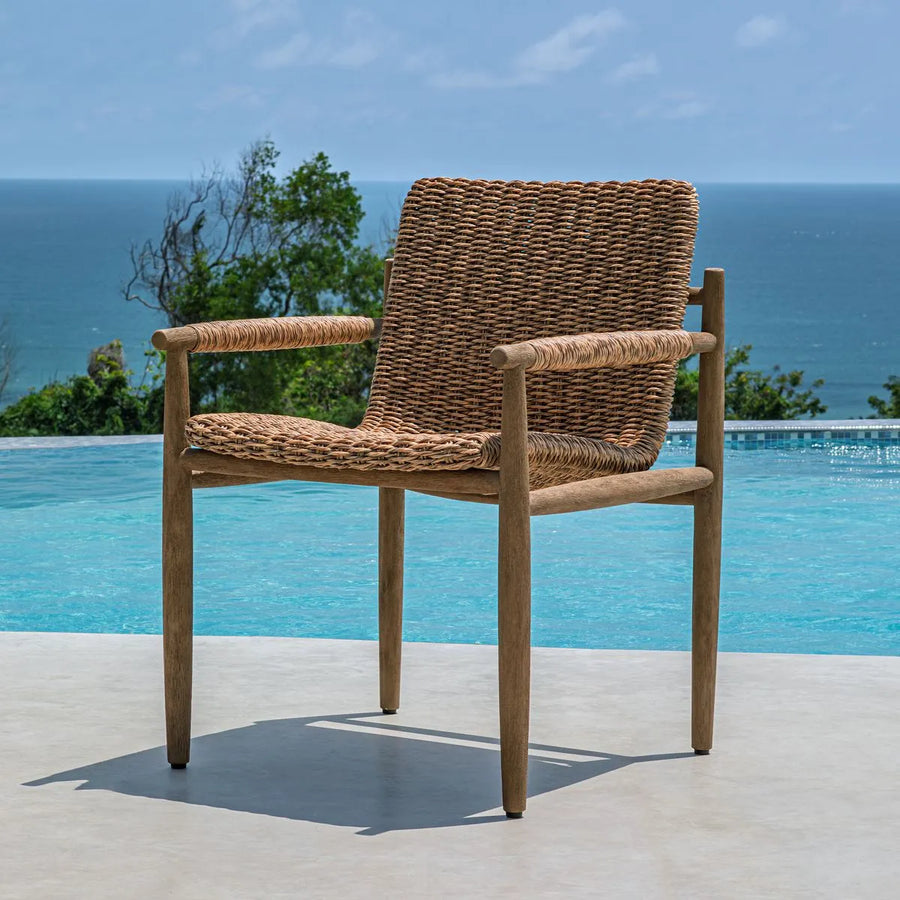Sumba Outdoor Dining Armchair in Golden Flax - taylor ray decor