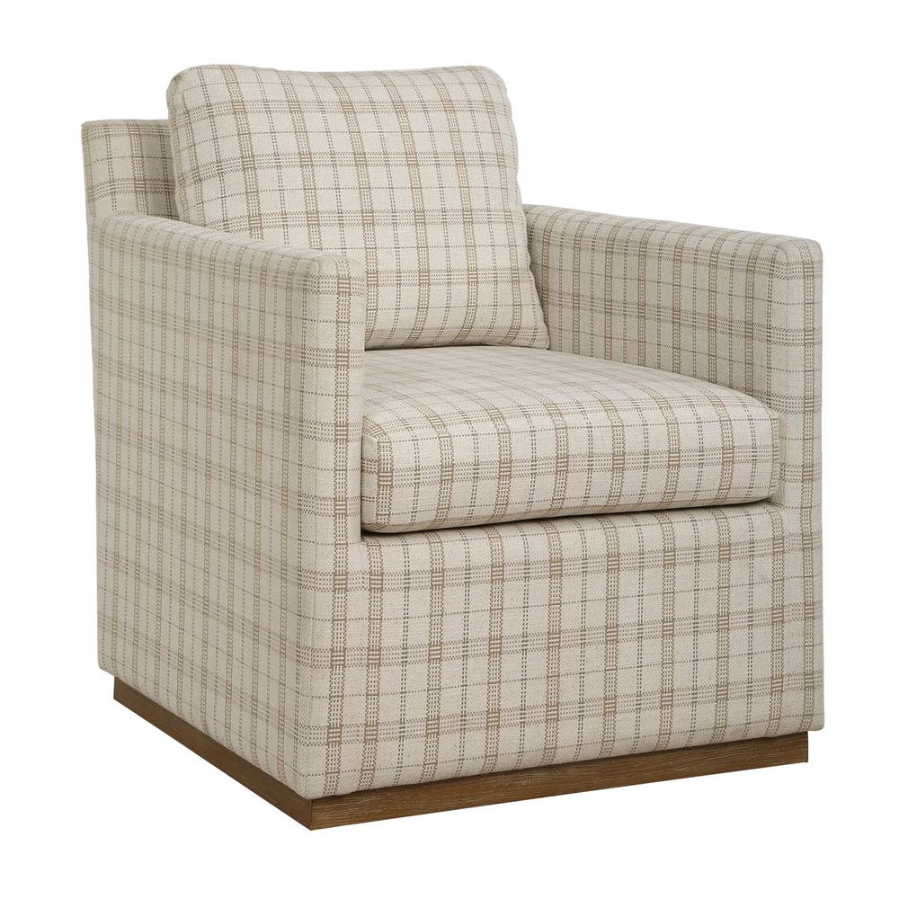 Basie Classic Casual Linen Swivel Chair