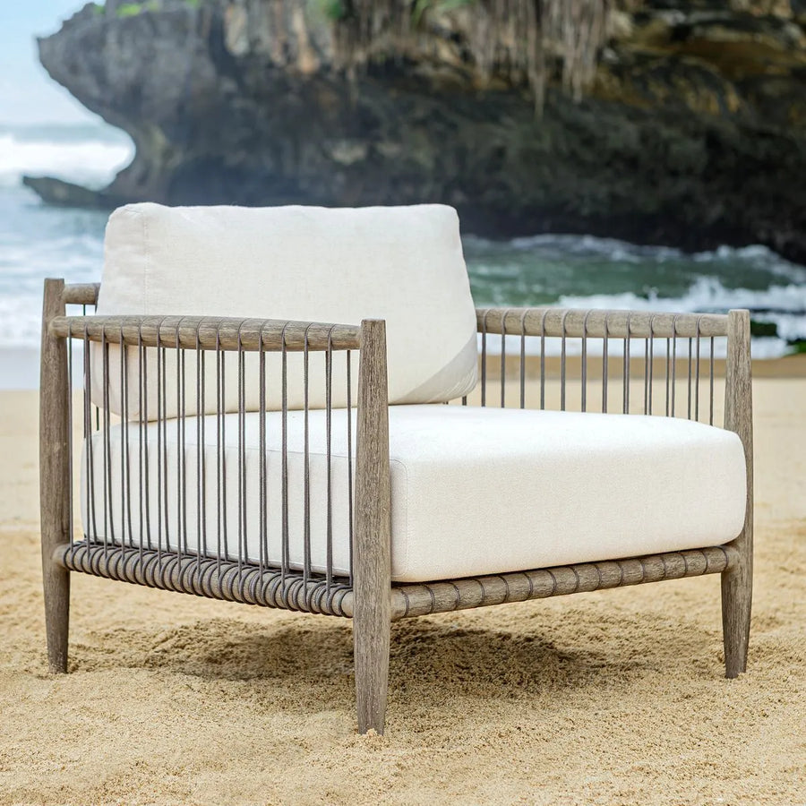 Borneo White Outdoor Lounge Chair - taylor ray decor