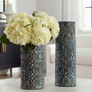 Baltra Bronze Patina Vases, Set of 2