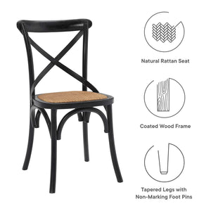 Gear Rustic Wood Dining Side Chairs, S/4