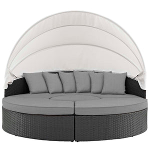 Sojourn Outdoor Patio Sunbrella® Canopy Daybed in Gray @taylorraydesign