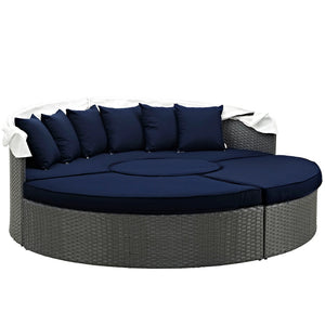 Sojourn Outdoor Patio Sunbrella® Canopy Daybed in Navy @taylorraydesign