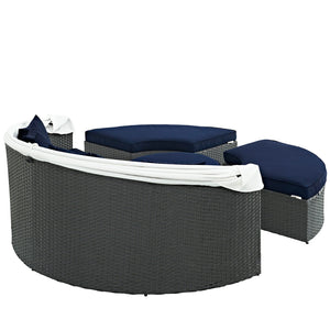 Sojourn Outdoor Patio Sunbrella® Canopy Daybed in Navy @taylorraydesign