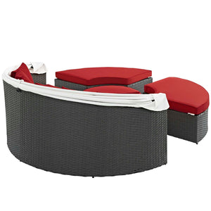 Sojourn Outdoor Patio Sunbrella® Canopy Daybed in Red @taylorraydesign