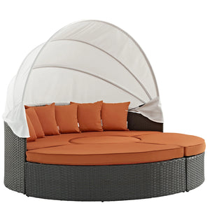 Sojourn Outdoor Patio Sunbrella® Canopy Daybed in Tuscan @taylorraydesign