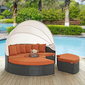 Sojourn Outdoor Patio Sunbrella® Canopy Daybed in Tuscan @taylorraydesign