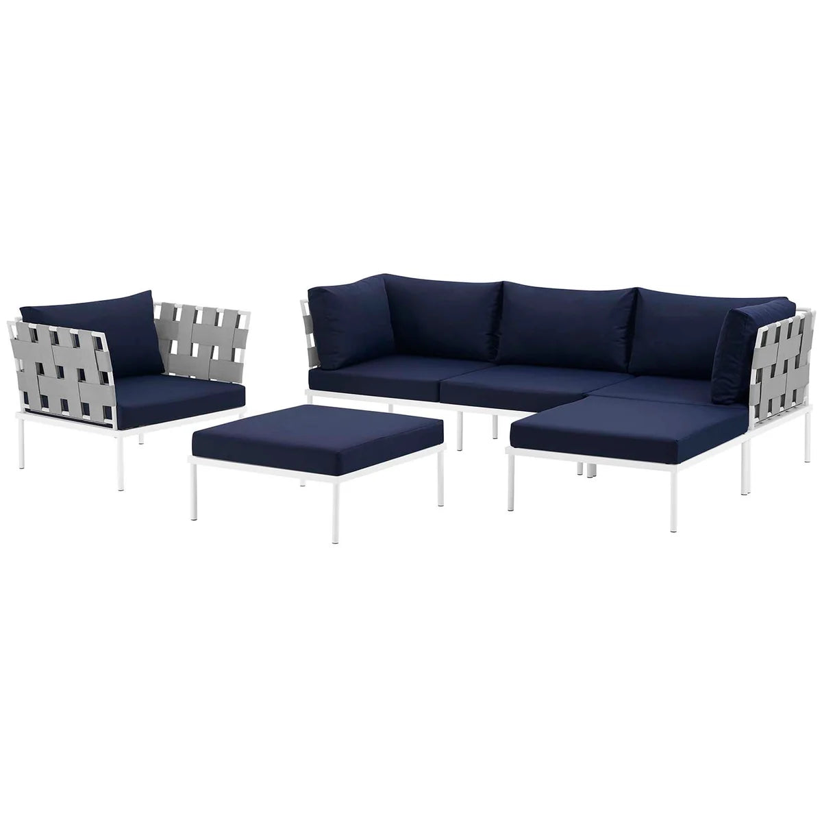 Harmony 6-Piece Outdoor Aluminum Sectional Sofa Set