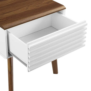 Render Mid-Century Modern Nightstand/End Table in Walnut White @taylorraydesign