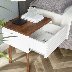 Render Mid-Century Modern Nightstand/End Table in Walnut White @taylorraydesign