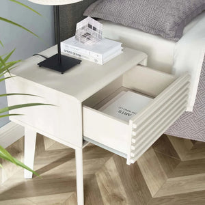 Render Mid-Century Modern Nightstand/End Table in White @taylorraydesign