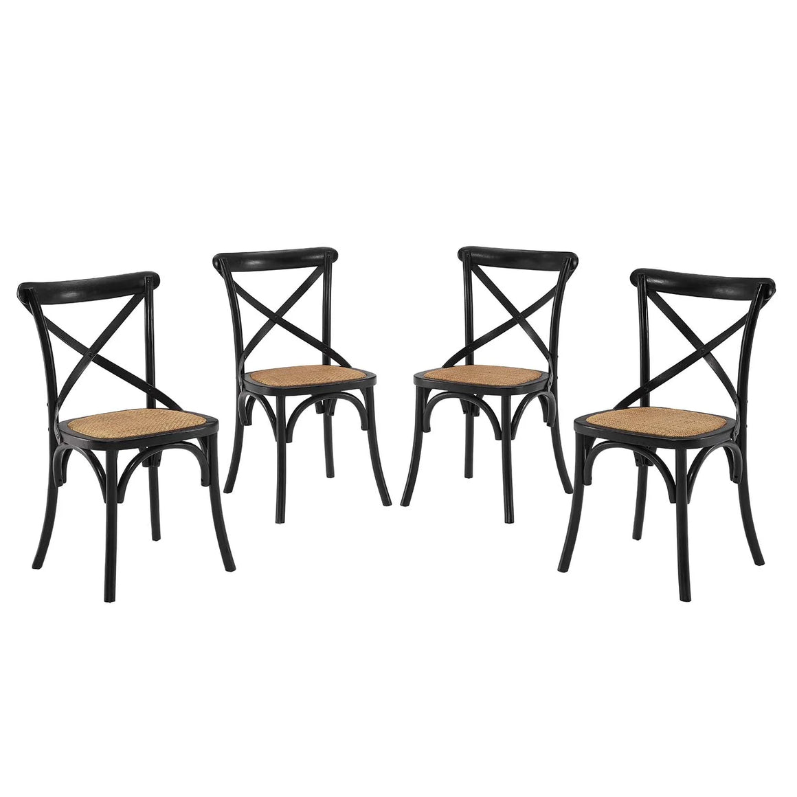 Gear Rustic Wood Dining Side Chairs, S/4