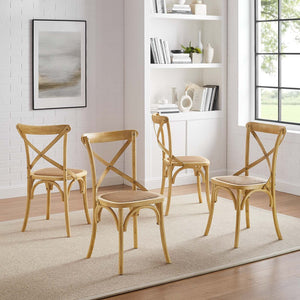 Gear Rustic Wood Dining Side Chairs, S/4