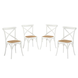 Gear Rustic Wood Dining Side Chairs, S/4