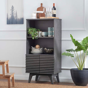 Render Mid-Century Modern Display Cabinet Bookshelf in Charcoal @taylorraydesign