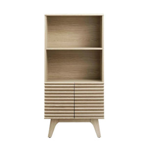 Render Mid-Century Modern Display Cabinet Bookshelf in Oak @taylorraydesign