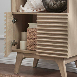 Render Mid-Century Modern Display Cabinet Bookshelf in Oak @taylorraydesign