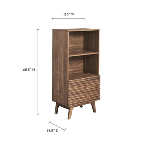 Render Mid-Century Modern Display Cabinet Bookshelf in Walnut @taylorraydesign