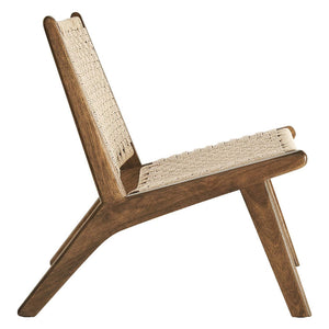 Saoirse Woven Rope Wood Accent Lounge Chair in Walnut Natural @taylorraydesign