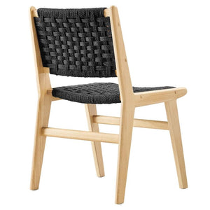 Saoirse Woven Rope Wood Dining Side Chair in Natural Black @taylorraydesign