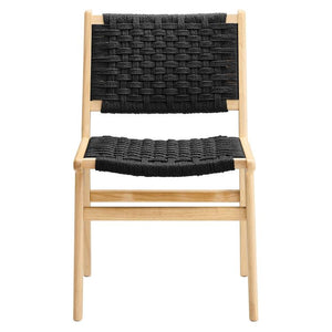 Saoirse Woven Rope Wood Dining Side Chair in Natural Black @taylorraydesign