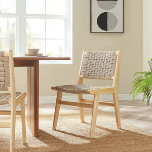 Saoirse Woven Rope Wood Dining Side Chair in Natural Natural @taylorraydesign